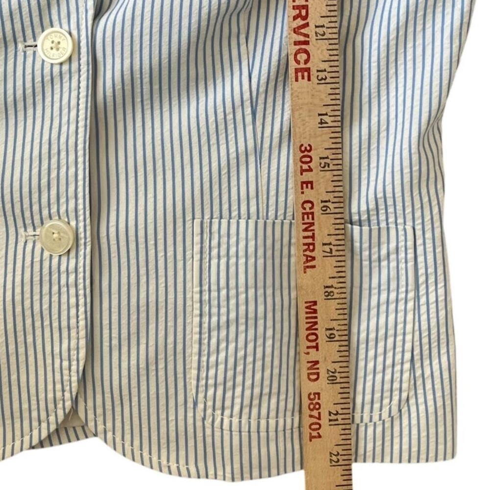 Tommy Hilfiger Blazer Women's Size Large Blue White Striped 100% Cotton Lined - Picture 11 of 11